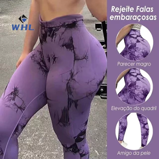 WHL High Waist Seamless Smiley Face Tie-Dye Leggings Mulheres Calças De Yoga De Alta Elasticidade GYM Hip Lift Umidade Wicking Secagem Rápida Corrida Bola Estudante Feminina Jovem
