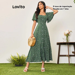 Lovito Casual Vestido Feminino Floral com Zíper LBA05180