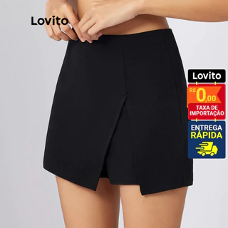 Lovito Shorts Casual Slim Fit Dividido Frontal Básico L21AS062
