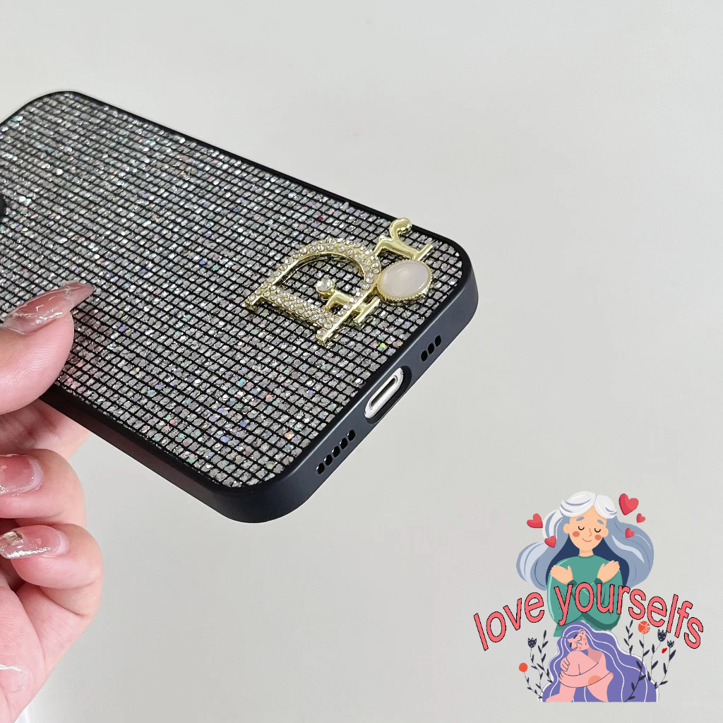 dior 3D capa de celuar de Anti-Impacto com Glitter Diamante Bling