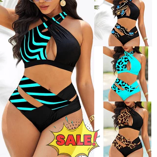 2023 Fato De Banho Novo Estilo Triângulo Halterneck Cross Bikini Split Plus Feminino