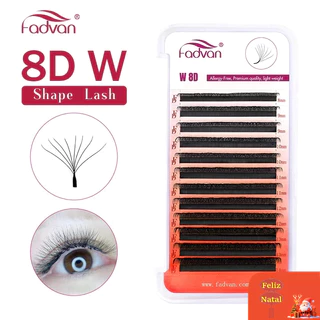 FADVAN Pestanas Reais 8D W Em Forma De Cílios Extensão Falsas 0.07C/D mix8-15mm De volume Brasileiro
