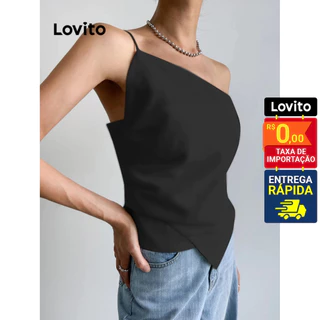 Lovito Regata feminina lisa assimétrica LNE52005