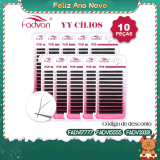 FADVAN 10 PCs YY Forma Cílios 0.05 0.07 Cdlm curl Fox Extensões De Brasileiros