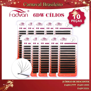 10 Peças Fadvan Lashes Real 6D W Extensões De Cílios Preço De Atacado Do Fabricante