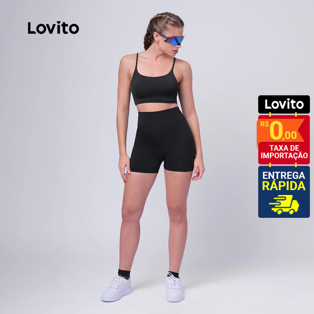 Lovito Top Feminino Esportivo Alça Fina LB586BRL616