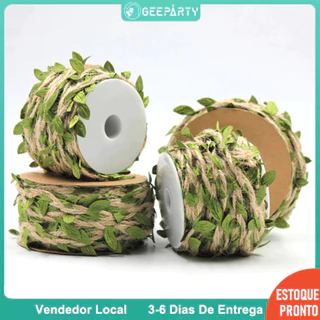 GeeParty 10M Corda De Juta Videira Verde Folhas Artificiais Fio Para Selva Safari Tema Decorações De Festa De Aniversári