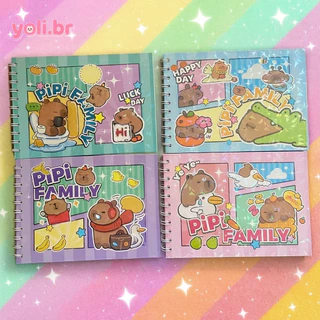 Livro de Colorir Pipi Family Capivara Capa dura 48 Folhas Caderno de Desenho Para Pintar em Oferta na Shopee