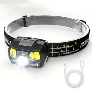 Potente Farol LED Ultra Brilhante Sensoriamento De Movimento Recarregável Com Carregador De USB