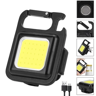 Mini Lanterna De Trabalho USB Chaveiro Abridor De Garrafas LED Luz Portátil Multifuncional À Prova D