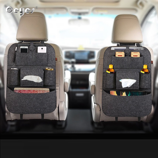 Ceyes organizador de encosto de assento de carro, material de feltro portátil com vários bolsos