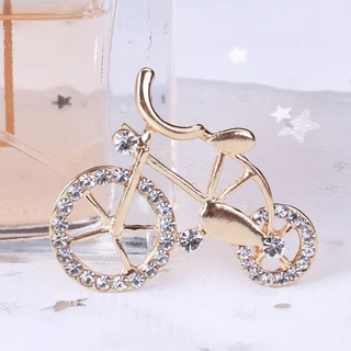 Brochura de Bicicleta Coreana Moda Criativa Brochura de Bicicleta Liga Incrustada Rhinestone Pino de Fivela Pequeno