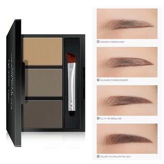 Sobrancelha Em Pó Paleta De Três Cores Beleza Contorno Lápis Profissional Maquiagem Dos Olhos Preenchimento