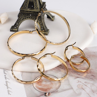 3 Pares Padrão de Espelho de Aço Inoxidável Dourado Padrão de Espelho Redondo Exagerado Brincos Exclusivos para Meninas Meninas Conjunto de Brincos Hipoalergênicos