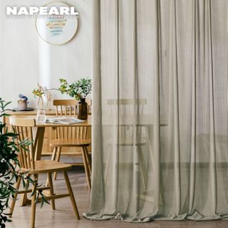NAPEARL 1P Cortinas De Tela Branca Transmissão De Luz E Sem Varanda Com Sombreamento Espesso Quarto Gaze