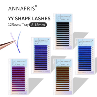 ANNAFRIS YY Shape Eyelash Extensions Premade Volume Ventilador Pestanas Individuais Naturais Suaves E Falsas