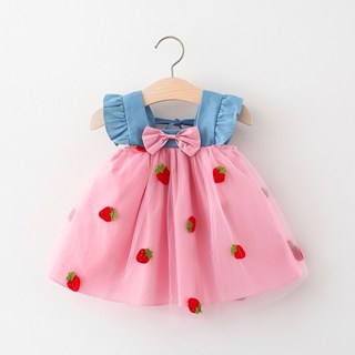 Vestido Para Meninas de 4-7 anos de idade Vestido Red Polka Dot Sling