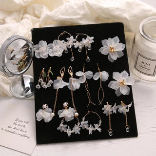 Coréia Novos Brincos Femininos de Moda Flor Feminina Brincos Pingentes Longos Brincos Femininos de Casamento Acessórios de Festa