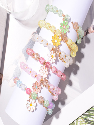 1pc Moda Pequena Margarida Com Contas Pulseira