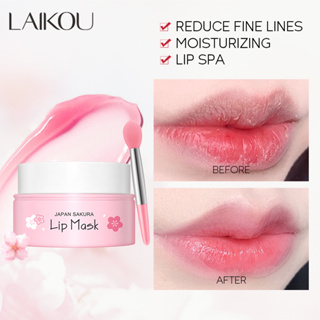 LAIKOU Máscara Labial Sakura Noturna Adormecida Bálsamo Flor De Cerejeira Reparador De Rugas 8g