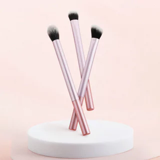 Conjunto De Escova De Maquiagem Rosa 3pcs Incluindo Destaque , Para Sombra E Corretivo , Presente Perfeito Amantes Da Beleza