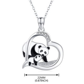 2021 Moda Panda Pingente Colar Jóias Em Forma De Coração Para Mãe Criança Presente Recém-Nascidos Gargantilha De Corrente De Encanto Amor Familiar