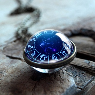 12 Zodíaco Colar Cabochon Pingente De Vidro Duplo Lado Leo Taurus Gemini Scorpio 12 Constelações Homens Mulheres Jóias