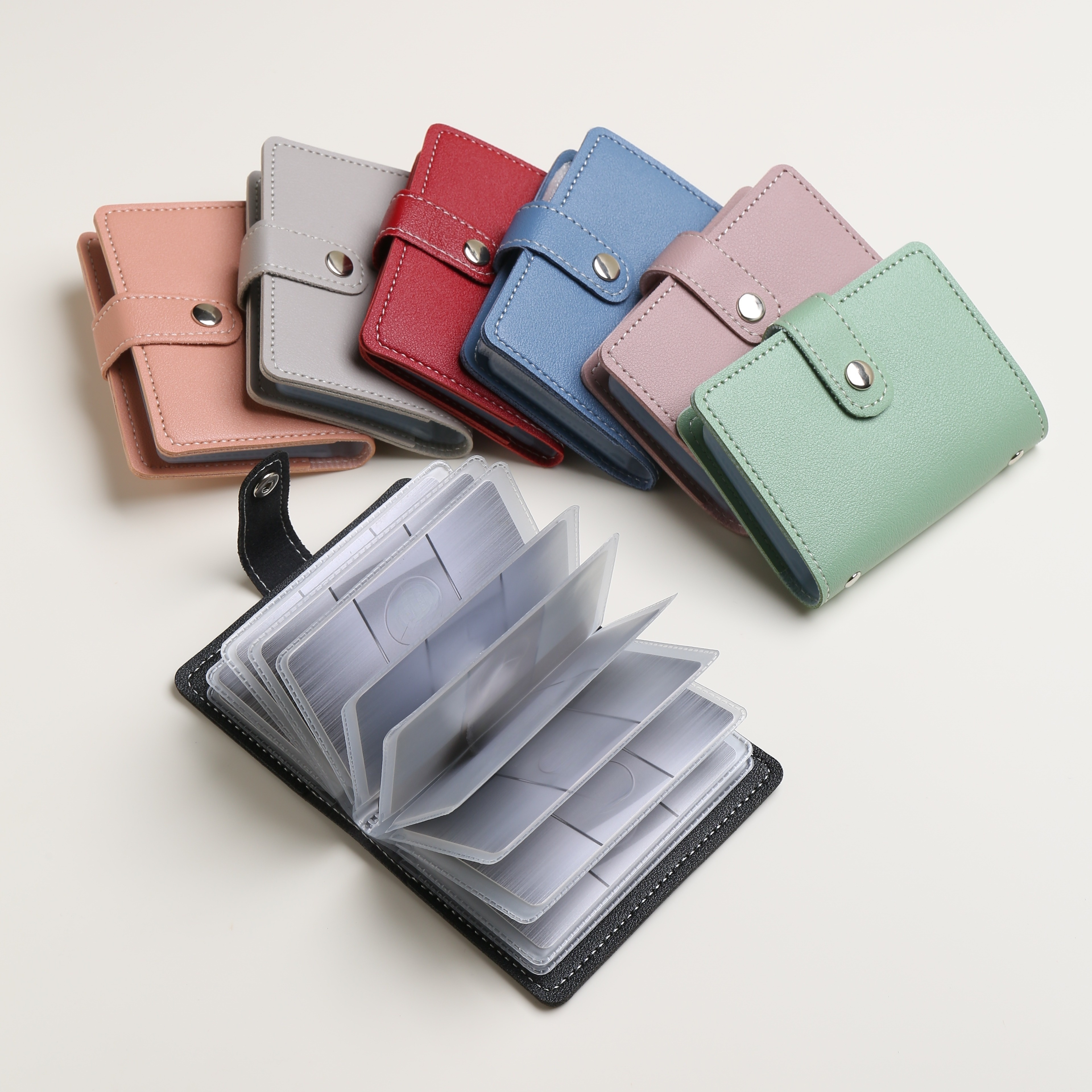 26 Slots para cartões Porta-cartões Fashionable Porta-cartões Feminino Feminino Fofo Feminino Porta-cartões Feminino Feminino Porta-cartões Multi-cartões Slots Bolsa para documentos de grande capacidade Bolsa Ultra-fina para armazenamento de documentos de