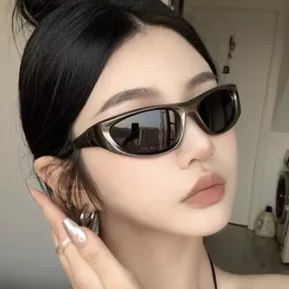 Óculos De Sol Y2K Mulher Punk Fashion Geometric Wraparound Sun Glasses Homens Luxo Marca Designer Vintage Gothic Shades