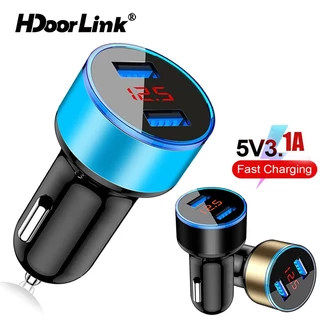 [Escolha De Valor] Carregador De Carro USB HdoorLink 3.1A 2 Portas Display LED Adaptador Micro Tipo C Universal De Carre