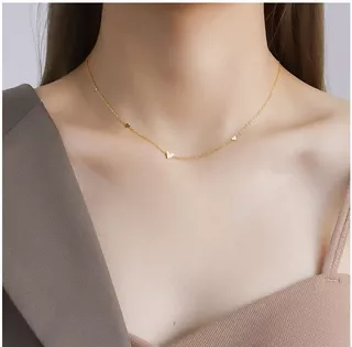 Novo Estilo de Amor Colar de Amor Eletrodeposição de 18K Cadeia de Clavícula de Luxo Leve e Requintada