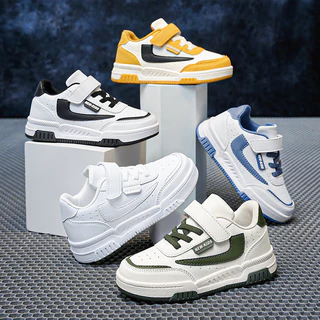 Sapatos Casuais para Meninos Meninos Primavera Outono Novo Estilo Couro Impermeável Sapatos de Skate Esportivo, Meninos de Perseguição Média Sapatos Casuais para Meninas