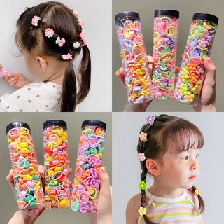 20Pcs Coreano Estilo Baby Girls Elástico Borracha Elástica Faixa De Cabelo Cute Ponytail Set Conjunto De Gravata
