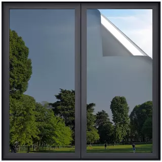 Película De Privacidade Diurna Preta Prata One-Way Para Janela Guarda-Sol Doméstico Isolamento Invisível Refletivo De Vidro Eletrostático