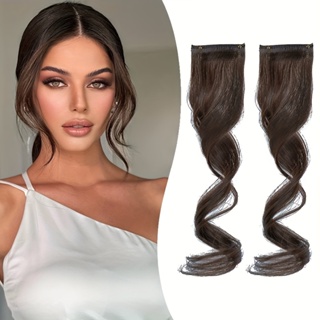 2pcs Clip-In Middle Parted Synthetic Hair Bangs-Adicionar Beleza E Estilo Ao Seu Visual