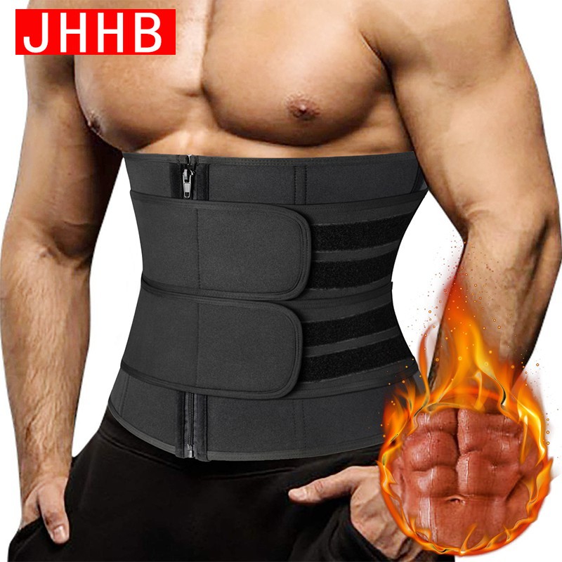 Homens cintura trainer espartilhos fitness trimmer cinto emagrecimento corpo shaper para perda de peso sauna suor cinto treino queimador de gordura