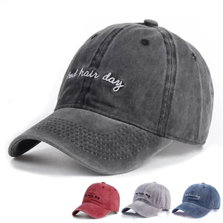 1 Unisexo mau cabelo dia Carta Bordado Unisexo Bordado Boné de Baseball lavável Boné de Baseball ajustável ao ar livre Protetor solar Casual Adequado para homens Mulheres Quatro Estações Viagem Festa à beira-mar