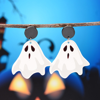 1 Par Senhoras Halloween Fantasma de Horror Criativo Fantasma Fantasma Engraçado Brincos Acrílicos de Festa