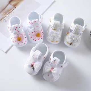 Sapatos De Lona Para Meninas Bebês Recém-Nascidas Laço Princesas Bebê A
