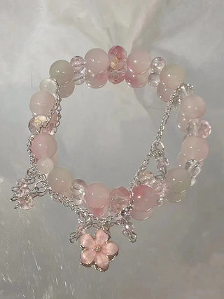 1pc Fashionable Sweet Tender Elegant Flower Bracelet Para Meninas Mostrando Temperamento