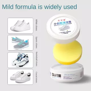FULIN 120g Creme De Limpeza De Calçados Brancos Removedor De Manchas Branqueamento Para Todos Os Usos Com Tênis De Esponja