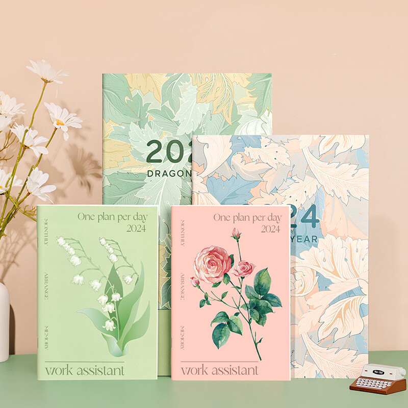 2024 A4/45 Agenda Planner Organizer Mensal/Diário/Semana Plano Caderno De Eficiência Manual Esboços Leve E Portátil Papelaria