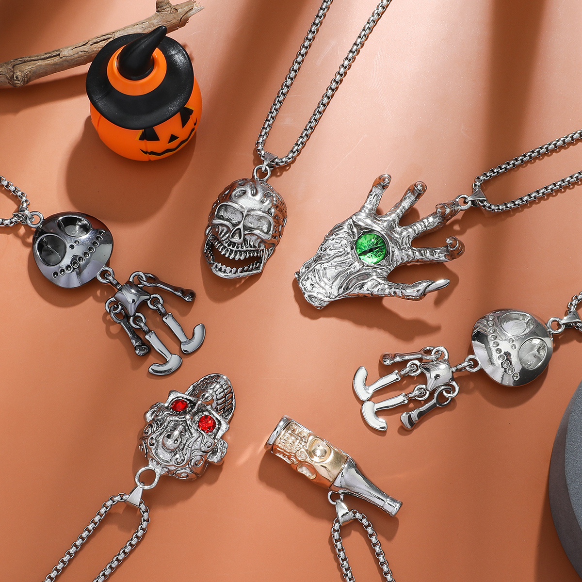 Colar Homem Homem Homem Homem Colar Retro Crânio Pingente Colar Unisexo Hip-Hop Cabeça da Tendência Única Colar Halloween Presente para Namorado