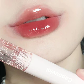 Cappuvini Brilho Labial Hidratante E Esmalte Não Só Cria Um Natural , Mas Também Tem Design De Urso Fofo