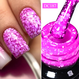 MTSSII 7ml Gel Fluorescente Cor De Unhas Floco De Neve Semi Permanente Glitter Base De Revestimento Superior UV LED Vernizes De Arte