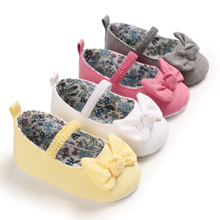Baby Girl Princess Shoes Toddler Bowknot Sapatos De Sola Macia Primeiro Andarilho Antiderrapantes Infantis Casuais