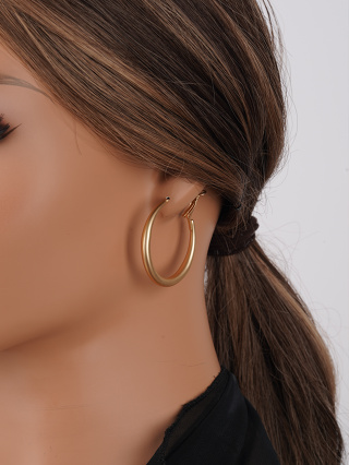 1 Par Senhoras Golden Iron European American Minimalist Fashion Ear Buckles, Adequado para Feriados, Festa, Namoro, Banquetes, Desgaste Diário