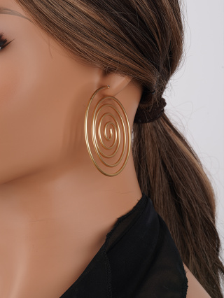1 Par Senhoras Golden Iron European American Style Fashion Earrings, Adequado para Feriados, Festa, Namoro, Banquetes, Desgaste Diário