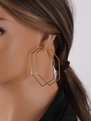 1 Par Senhoras Golden Iron European American Style Fashionable Unique Earrings Adequados para Feriados, Festa, Namoro, Banquetes, Desgaste Diário