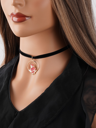 1 Colar de Papai Noel feminino de Metal feminino, adequado para férias, festa, namoro, uso diário